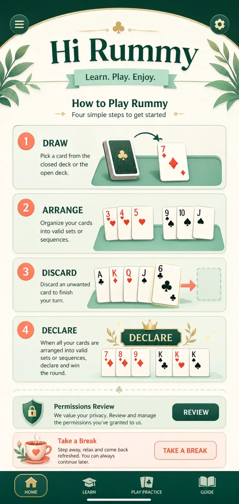 Hi Rummy illustrative game guide preview; current app interface not verified